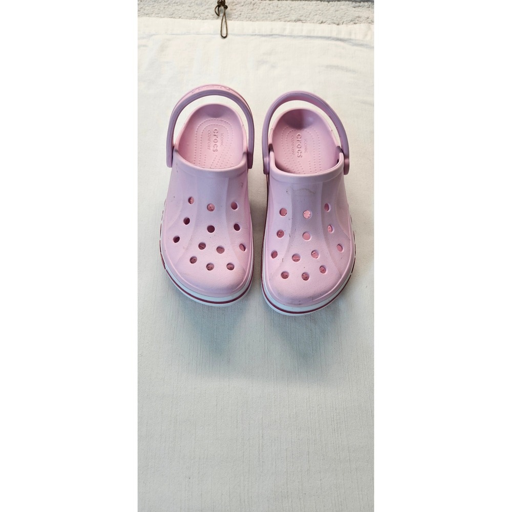 Crocs Bayaband Clogs Pink Women Size 11 Men Size 9 Sporty Slip On Shoes